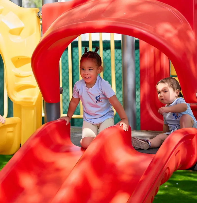 kids going on slide